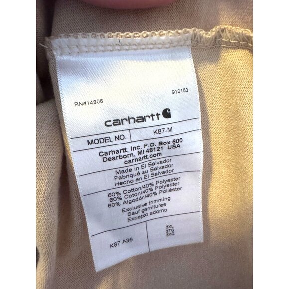 Carhartt Loose Fit Size 3X Heavy Weight Short Sleeve Tee NWOT Beach Heather - Picture 5 of 10